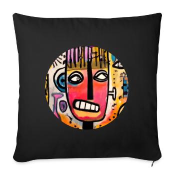 Graffiti Art mural - Housse de coussin décorative 45 x 45 cm - noir - Devant