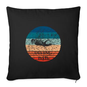 Diving Dad - Conception de plongeur pour les papas de plongée - Housse de coussin décorative 45 x 45 cm - noir - Devant