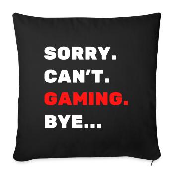 Pardon. Ne. Jeu. Au revoir. - Housse de coussin décorative 45 x 45 cm - noir - Devant