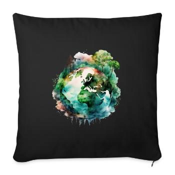 Mother Earth Nature Conservation - Save the Planet - Sofa pillowcase 17,3'' x 17,3'' (45 x 45 cm) - black - Front