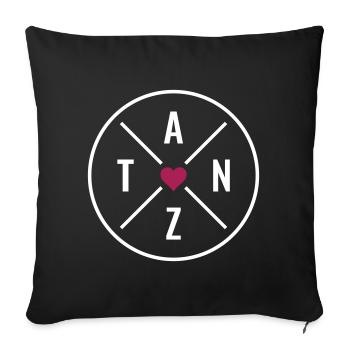 Tanz Liebe Herz Tanzliebe Tanzen Farben anpassbar - Sofakissenbezug 45 x 45 cm - Schwarz - Vorne