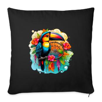 Dream Toucan - Sofa pillowcase 17,3'' x 17,3'' (45 x 45 cm) - black - Front