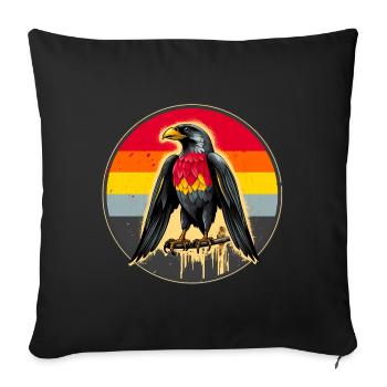 Adler mit deutschland Farben - Sofakissenbezug 45 x 45 cm - Schwarz - Vorne