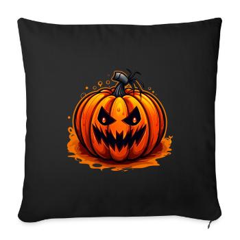 Terrible Halloween pumpkin - Sofa pillowcase 17,3'' x 17,3'' (45 x 45 cm) - black - Front