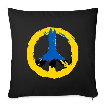 Ukraine Paix - Housse de coussin décorative 45 x 45 cm - noir - Devant