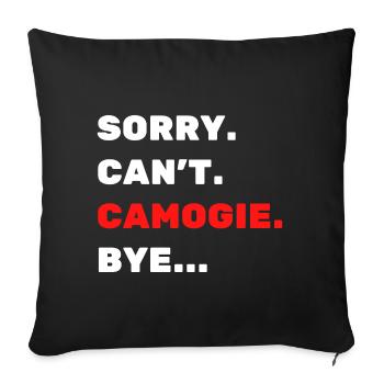 Sorry. Can't. Camogie. Bye - Sofa pillowcase 17,3'' x 17,3'' (45 x 45 cm) - black - Front