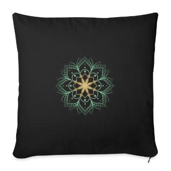 Mandala in cold colors - Sofa pillowcase 17,3'' x 17,3'' (45 x 45 cm) - black - Front