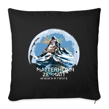 Matterhorn Zermatt Valais Hiking Switzerland Souvenir - Sofa pillowcase 17,3'' x 17,3'' (45 x 45 cm) - black - Front
