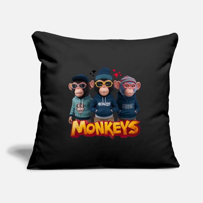 Monkeys 2 Housse de coussin décorative 45 x 45 cm