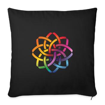 Celtic Rainbow Flower Celtic Knot Colorful - Sofa pillowcase 17,3'' x 17,3'' (45 x 45 cm) - black - Front