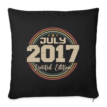 2017 Birthday July 2017 Gift July 2017 - Sofa pillowcase 17,3'' x 17,3'' (45 x 45 cm) - black - Front
