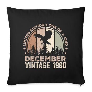 Incomparable depuis décembre 1980 44 Anniversaire - Housse de coussin décorative 45 x 45 cm - noir - Devant