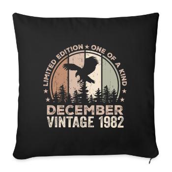 Incomparable depuis décembre 1982 42 Anniversaire - Housse de coussin décorative 45 x 45 cm - noir - Devant