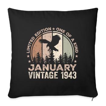 Incomparable depuis janvier 1943 81 Anniversaire - Housse de coussin décorative 45 x 45 cm - noir - Devant