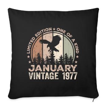 Incomparable depuis janvier 1977 47 Anniversaire - Housse de coussin décorative 45 x 45 cm - noir - Devant