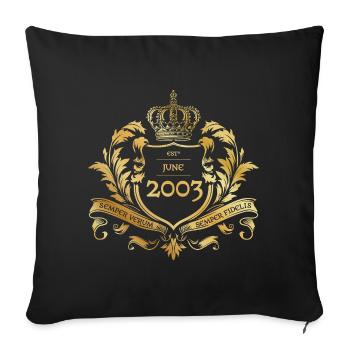 22. Geburtstag Semper Verum - Established 06/2003 - Sofakissenbezug 45 x 45 cm - Schwarz - Vorne