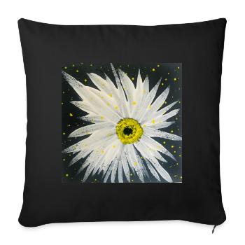 Edelweiss-black-white design - Sofa pillowcase 17,3'' x 17,3'' (45 x 45 cm) - black - Front