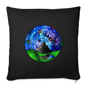 Cosmic Scenery - Sofa pillowcase 17,3'' x 17,3'' (45 x 45 cm) - black - Front