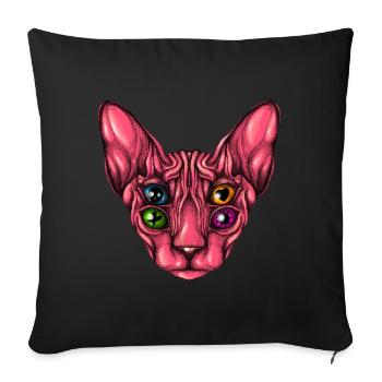 Sphynx Eyes - Sofa pillowcase 17,3'' x 17,3'' (45 x 45 cm) - black - Front