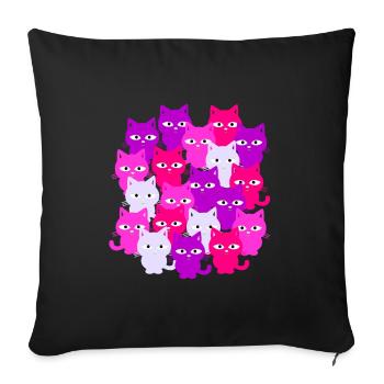 Les chats au-dessus des chats - Housse de coussin décorative 45 x 45 cm - noir - Devant