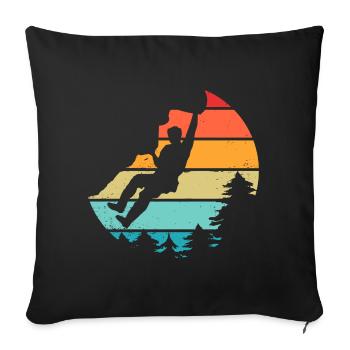 Vintage Mountain Sports - Sofa pillowcase 17,3'' x 17,3'' (45 x 45 cm) - black - Front