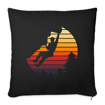 Vintage Bouldering Rock Climbing - Sofa pillowcase 17,3'' x 17,3'' (45 x 45 cm) - black - Front
