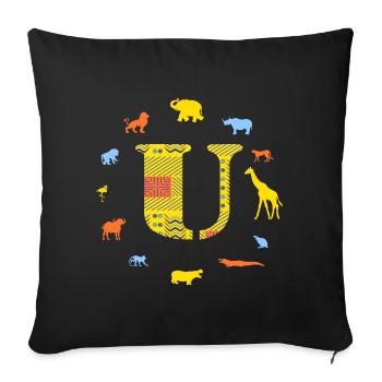 afrika u - Sofakissenbezug 45 x 45 cm - Schwarz - Vorne