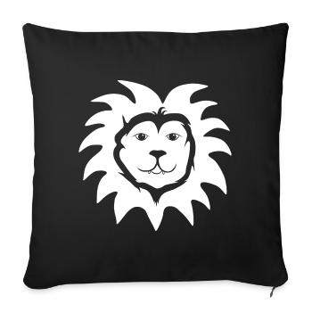 Calm lion's head - Sofa pillowcase 17,3'' x 17,3'' (45 x 45 cm) - black - Front