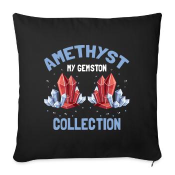Collectionneurs de pierres précieuses et recherche sur les pierres précieuses - Housse de coussin décorative 45 x 45 cm - noir - Devant
