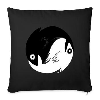 Ying-Yang Fish - Sofa pillowcase 17,3'' x 17,3'' (45 x 45 cm) - black - Front