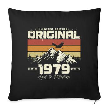 1979 né anniversaire Vintage cadeau Vintage - Housse de coussin décorative 45 x 45 cm - noir - Devant
