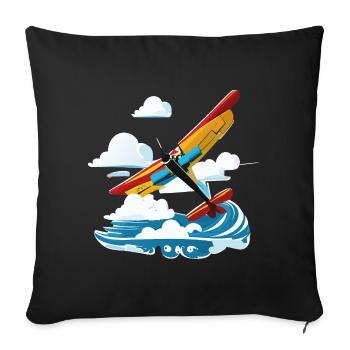 YellowUpSpreadClouds (en anglais seulement) - Housse de coussin décorative 45 x 45 cm - noir - Devant