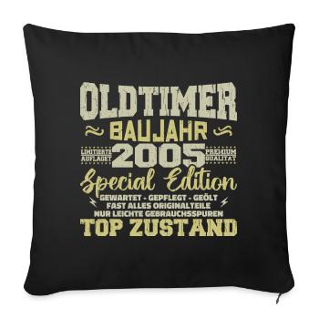 Vintage 2005 Born Retro Birthday Vintage - Sofa pillowcase 17,3'' x 17,3'' (45 x 45 cm) - black - Front