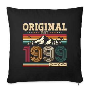Original 1999 Millésime 1999 25e anniversaire 1999 - Housse de coussin décorative 45 x 45 cm - noir - Devant
