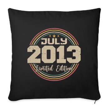2013 Geburtstag Juli 2013 Geschenk Juli 2013 - Sofakissenbezug 45 x 45 cm - Schwarz - Vorne