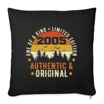 Original 2005 Cadeau D'anniversaire 2005 Authentic - Housse de coussin décorative 45 x 45 cm - noir - Devant
