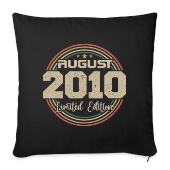 Vintage Born August 2010 Birthday Gift 2010 - Sofa pillowcase 17,3'' x 17,3'' (45 x 45 cm) - black - Front