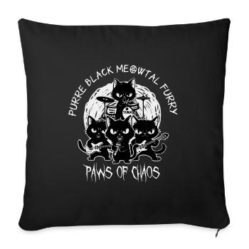 Purre Black Meowtal Furry - Housse de coussin décorative 45 x 45 cm - noir - Devant