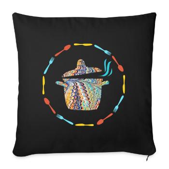 Pot E 120 - Sofa pillowcase 17,3'' x 17,3'' (45 x 45 cm) - black - Front
