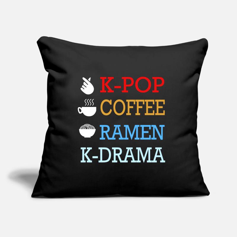 K-Pop Café Korea Pop Kdrama Kpop Corée Housse de coussin décorative 45 x 45 cm