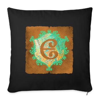 E 36 e - Housse de coussin décorative 45 x 45 cm - noir - Devant