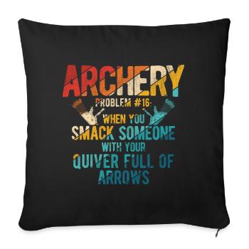 Bogenschießen Archery - Sofakissenbezug 45 x 45 cm - Schwarz - Vorne