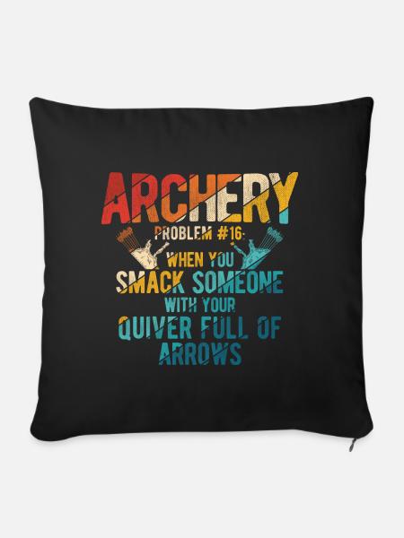 Bogenschießen Archery - Sofakissenbezug 45 x 45 cm - Schwarz