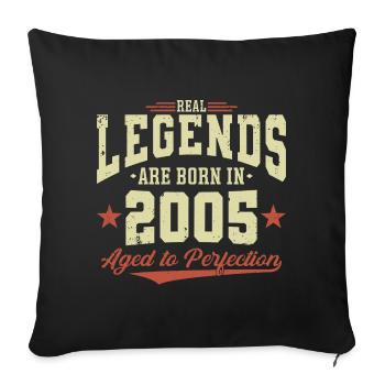 Les légendes sont nées en 2005 - Housse de coussin décorative 45 x 45 cm - noir - Devant