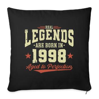 Les légendes sont nées en 1998 - Housse de coussin décorative 45 x 45 cm - noir - Devant