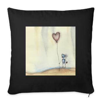Einsamer Roboter auf der Suche nach Liebe - Sofakissenbezug 45 x 45 cm - Schwarz - Vorne