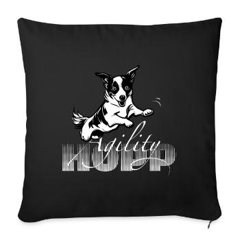 Hopp -Agility - Sofa pillowcase 17,3'' x 17,3'' (45 x 45 cm) - black - Front