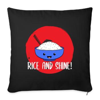 Rice And Shine Reisbauer - Sofakissenbezug 45 x 45 cm - Schwarz - Vorne