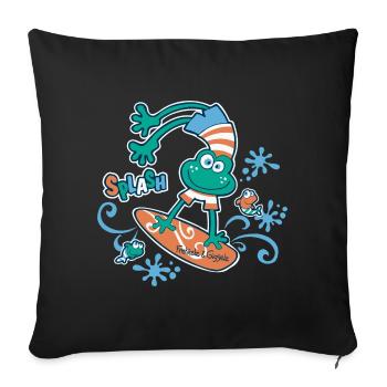 Splash - Surfer's Happiness - Sofa pillowcase 17,3'' x 17,3'' (45 x 45 cm) - black - Front