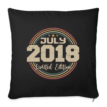 2018 Birthday July 2018 Gift July 2018 - Sofa pillowcase 17,3'' x 17,3'' (45 x 45 cm) - black - Front